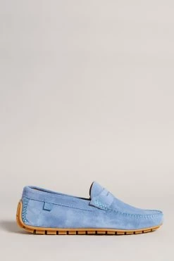 Ted Baker Allbert Light Blue Suede Driving Shoes