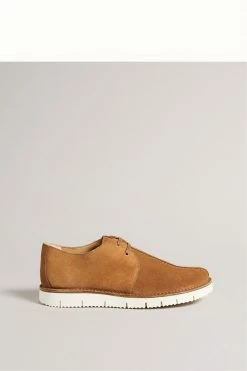 Ted Baker Mens Brown Lawton Suede Lace Up Shoes