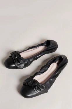 Ted Baker Brielly Black Leather Oversized Bow Ballet Pump Shoes -tedbaker Shop Online unnamed file 5035