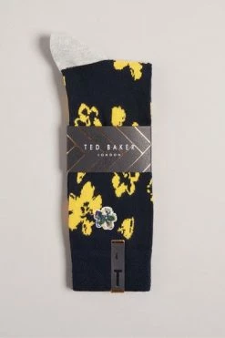Ted Baker Mens Blue Flowtwo Flower Pattern Socks -tedbaker Shop Online unnamed file 5063