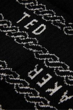 Ted Baker Black Branded Chain Socks -tedbaker Shop Online unnamed file 5094