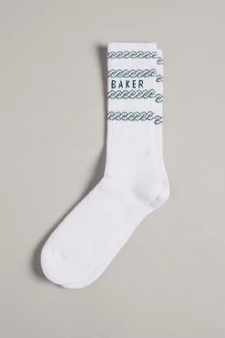 Ted Baker Chains White Branded Chain Socks