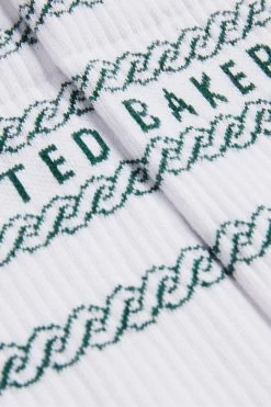 Ted Baker Chains White Branded Chain Socks -tedbaker Shop Online unnamed file 5106