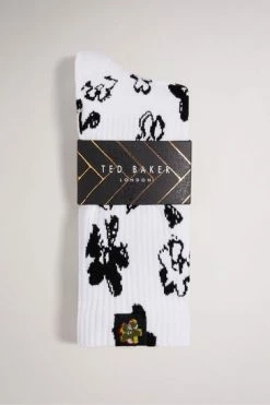 Ted Baker White Magnolia Pattern Socks -tedbaker Shop Online unnamed file 5126