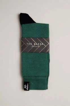 Ted Baker Tedtext Green Semi Plain Socks -tedbaker Shop Online unnamed file 5130