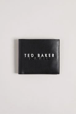 Ted Baker Shaun Black Bifold Wallet With Rubberised Branding