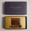 Ted Baker Chocolate Brown Badge Cardholder And Keyring Set