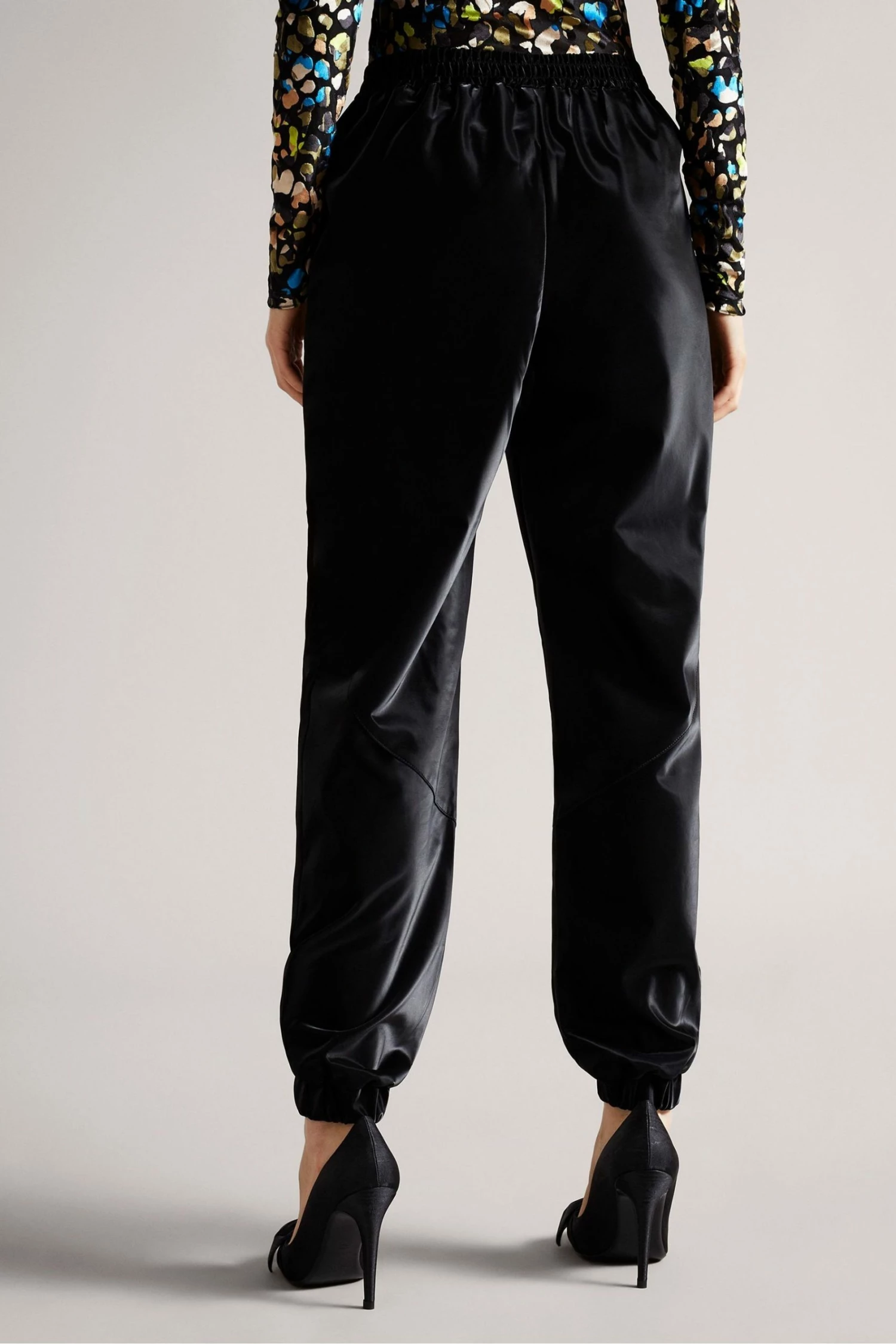 Ted Baker Black Pu Satin Relaxed Joggers 6 Ted Baker Black Pu Satin Relaxed Joggers - Image 4