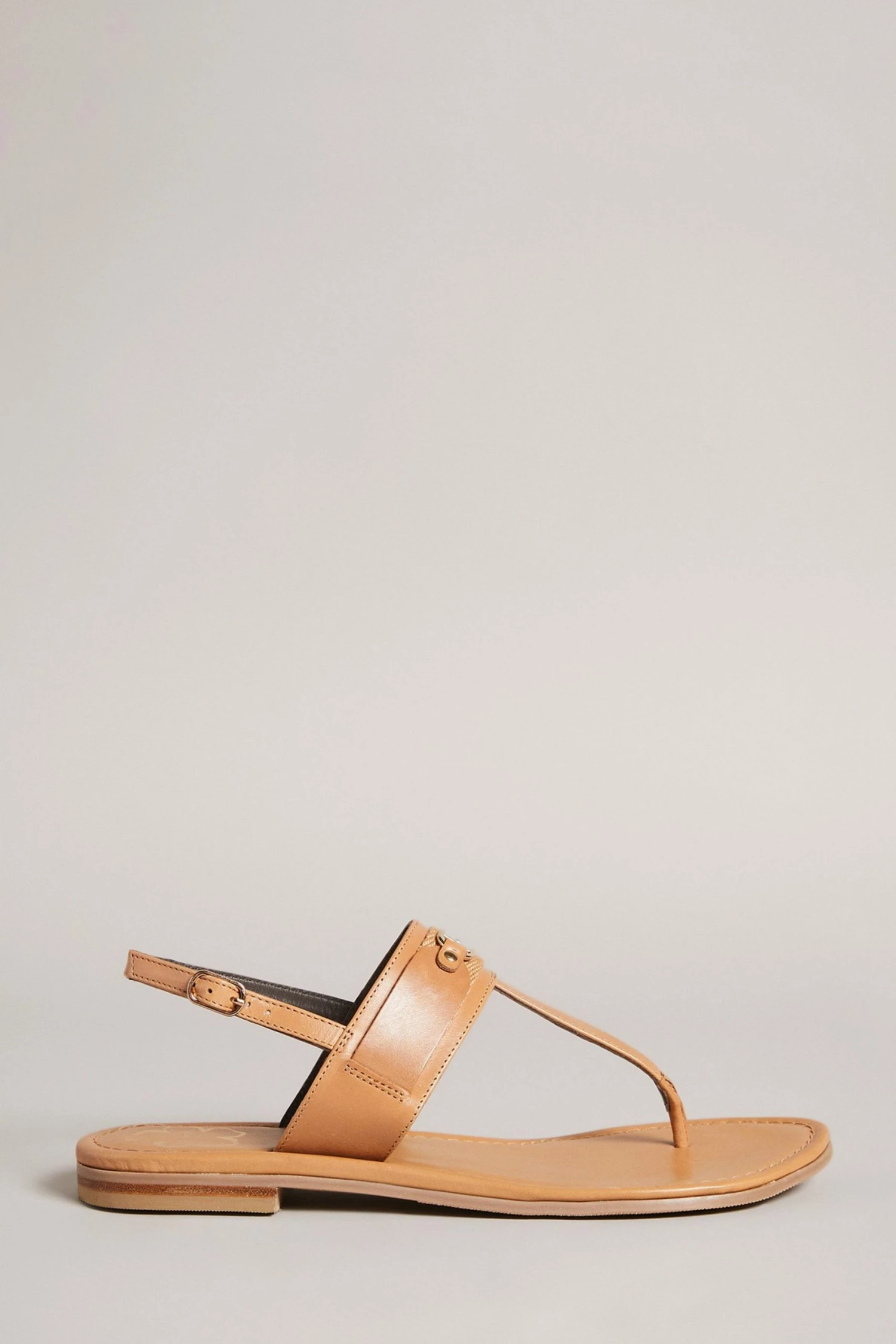 Ted Baker Tan Brown Jazmiah Leather Toe Post Flat Sandals 3 Ted Baker Tan Brown Jazmiah Leather Toe Post Flat Sandals