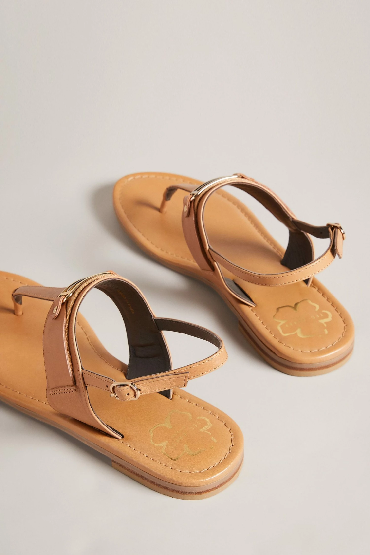 Ted Baker Tan Brown Jazmiah Leather Toe Post Flat Sandals 5 Ted Baker Tan Brown Jazmiah Leather Toe Post Flat Sandals - Image 3