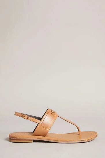 Ted Baker Tan Brown Jazmiah Leather Toe Post Flat Sandals 7 Ted Baker Tan Brown Jazmiah Leather Toe Post Flat Sandals - Image 5