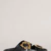 Ted Baker Flolah Black Magnolia Buckle Mule Sliders