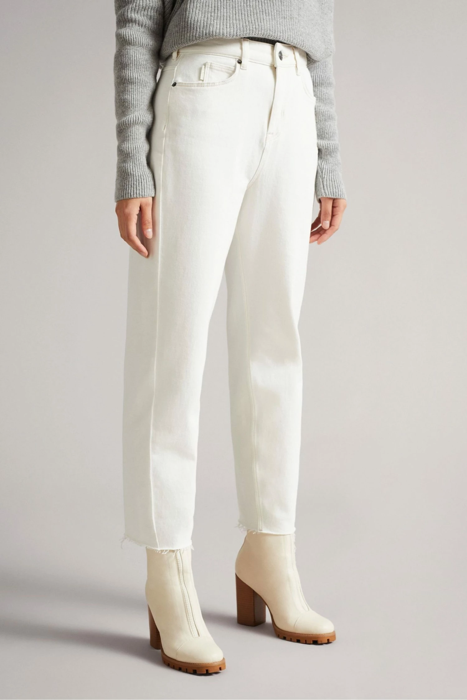 Ted Baker Cream Ellra Barrel Leg Denim Jeans 4 Ted Baker Cream Ellra Barrel Leg Denim Jeans - Image 2