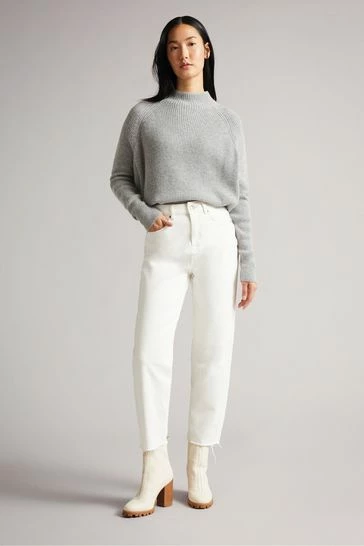 Ted Baker Cream Ellra Barrel Leg Denim Jeans 8 Ted Baker Cream Ellra Barrel Leg Denim Jeans - Image 6