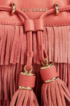 Ted Baker Paralee Red Braided Handle Fringe Mini Bucket Bag -tedbaker Shop Online unnamed file 564