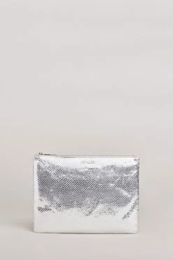 Ted Baker Large Snaksi Silver Snake Detail Pouch