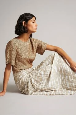 Ted Baker Brown Zebra Camel Dropped Waist Pleated Midi Skirt 11 Ted Baker Brown Zebra Camel Dropped Waist Pleated Midi Skirt -tedbaker Shop Online unnamed file 5729