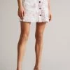 Ted Baker Lunat Pink Button Through Mini Skirt