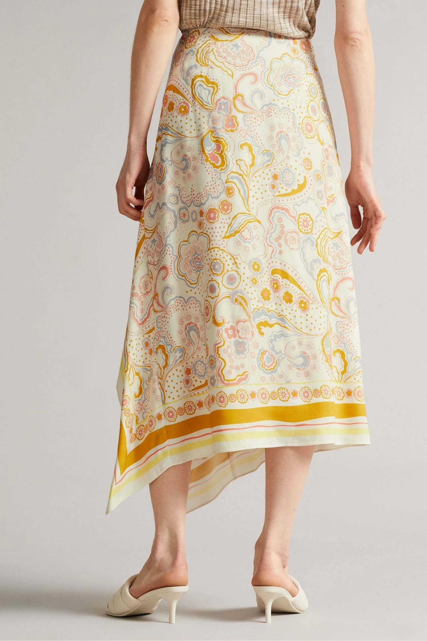 Ted Baker Yellow Rafaele Column Skirt With Curved Asymmetric Panel 4 Ted Baker Yellow Rafaele Column Skirt With Curved Asymmetric Panel - Image 2