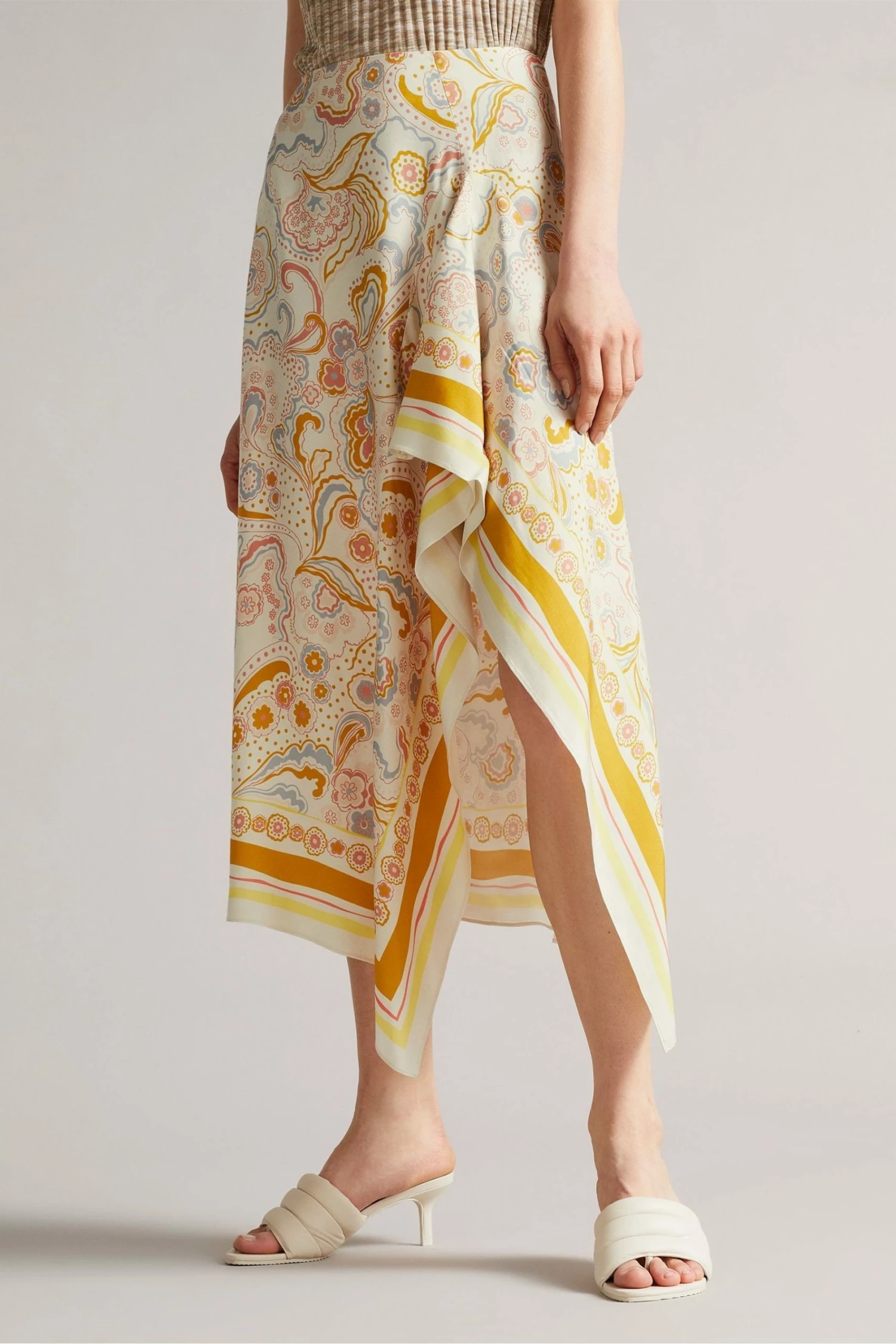 Ted Baker Yellow Rafaele Column Skirt With Curved Asymmetric Panel 5 Ted Baker Yellow Rafaele Column Skirt With Curved Asymmetric Panel - Image 3