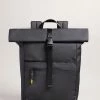 Ted Baker Clime Black Rubberised Rolltop Backpack