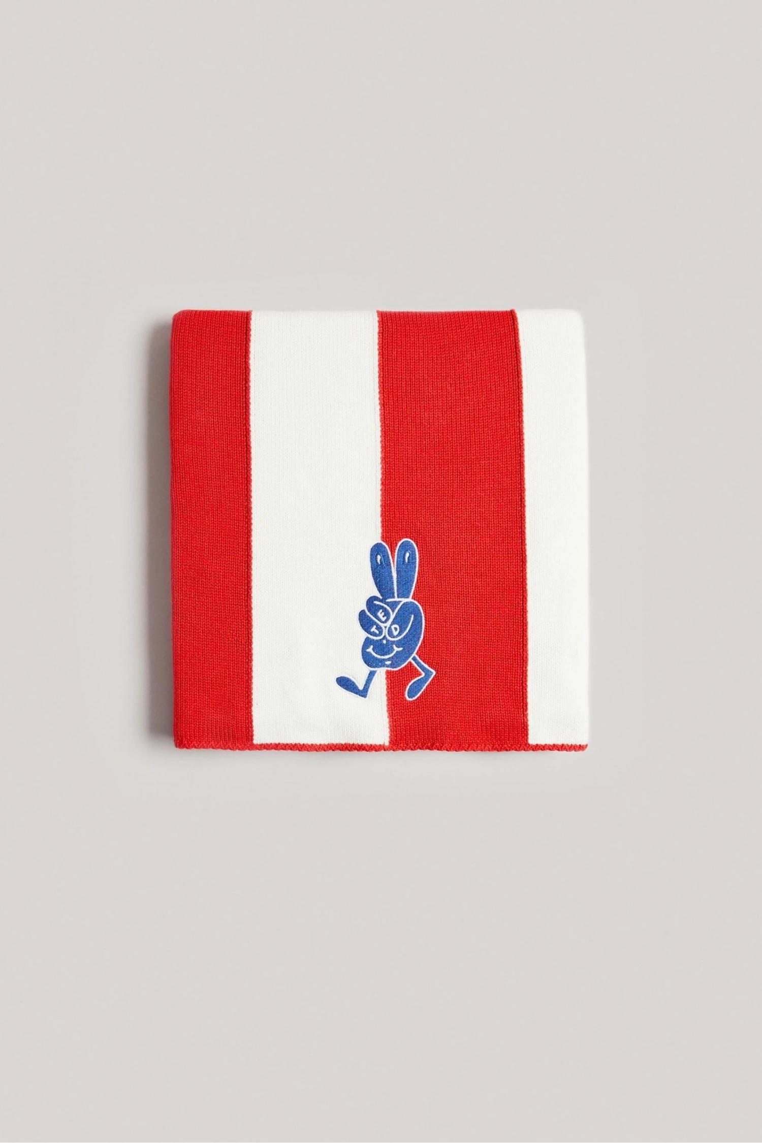 Ted Baker Red Frankln Striped Knitted Scarf 3 Ted Baker Red Frankln Striped Knitted Scarf