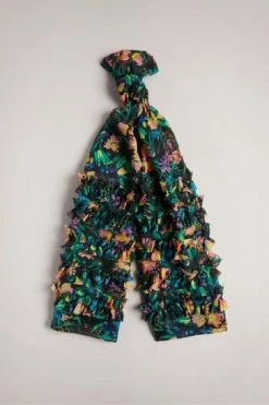Ted Baker Liyana Black Flirty Texture Floral Scarf -tedbaker Shop Online unnamed file 5875