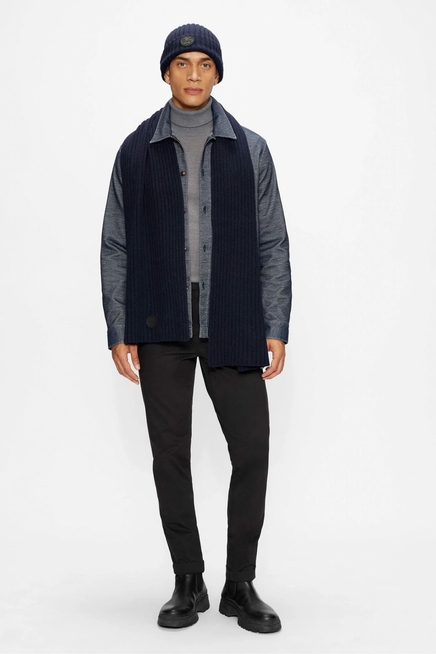 Ted Baker Blue Camen Cardigan Stitch Scarf 4 Ted Baker Blue Camen Cardigan Stitch Scarf - Image 2