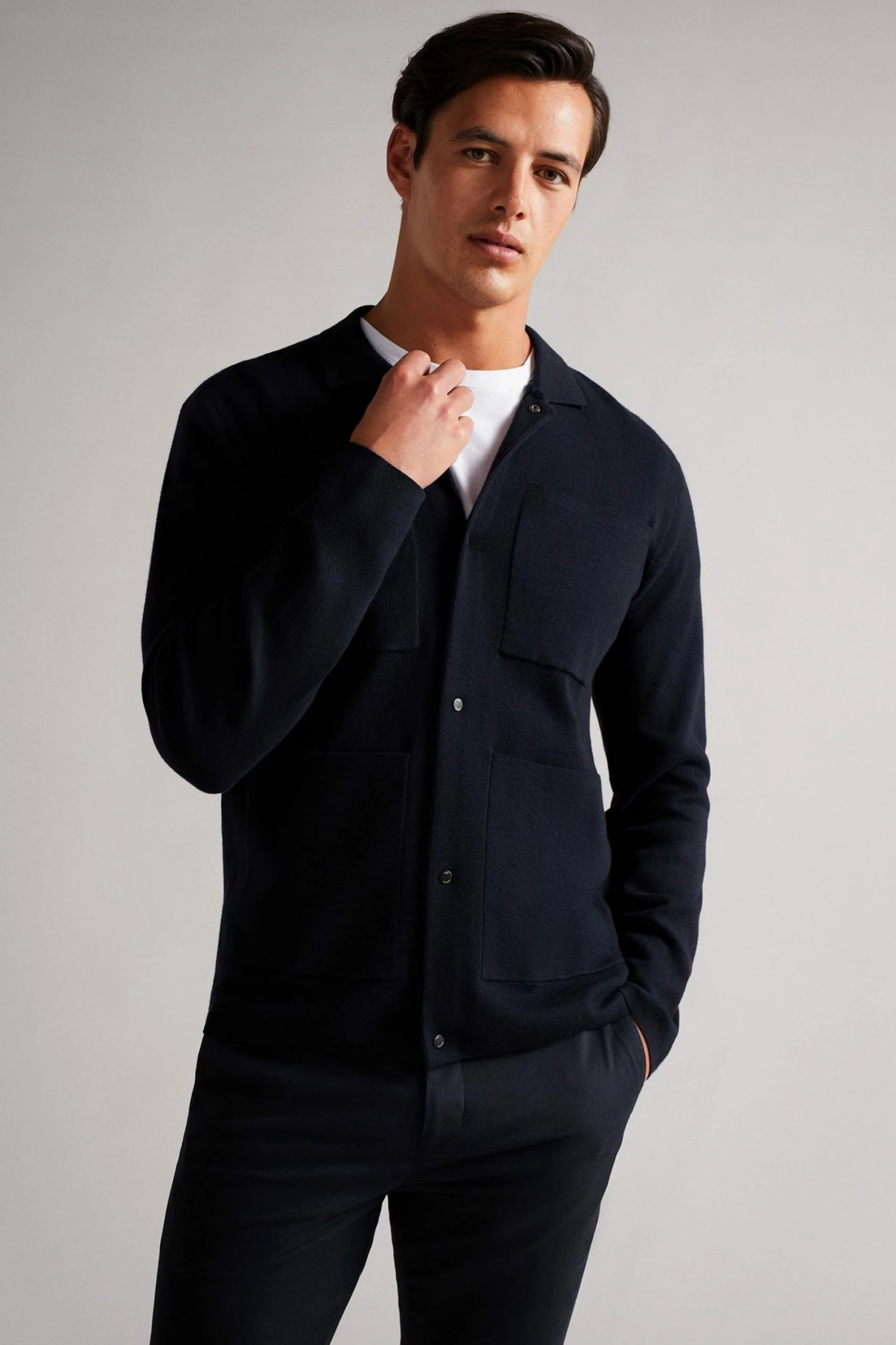 Ted Baker Mens Blue Abbeyrd Miliano Stitch Cardigan 3 Ted Baker Mens Blue Abbeyrd Miliano Stitch Cardigan