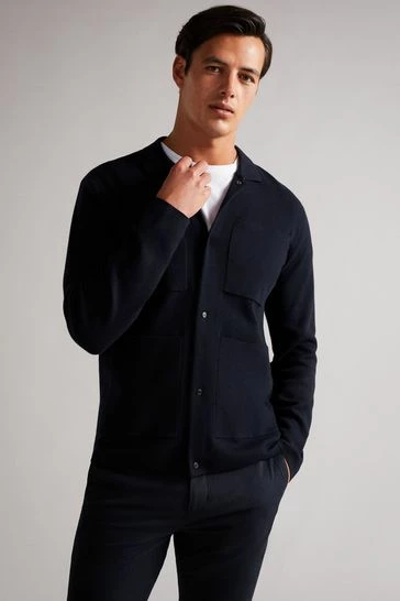 Ted Baker Mens Blue Abbeyrd Miliano Stitch Cardigan 8 Ted Baker Mens Blue Abbeyrd Miliano Stitch Cardigan - Image 6