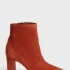 Ted Baker Womens Tan Brown Nyshaa Suede Block Heel Ankle Boots