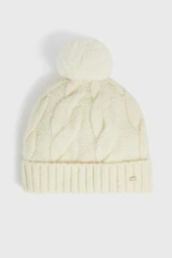 Ted Baker Hannss Chunky Cable Knitted Cream Bobble Hat -tedbaker Shop Online unnamed file 6033
