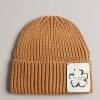 Ted Baker Brown Yellow Wool Blend Beanie