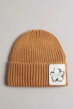 Ted Baker Brown Yellow Wool Blend Beanie -tedbaker Shop Online unnamed file 6056
