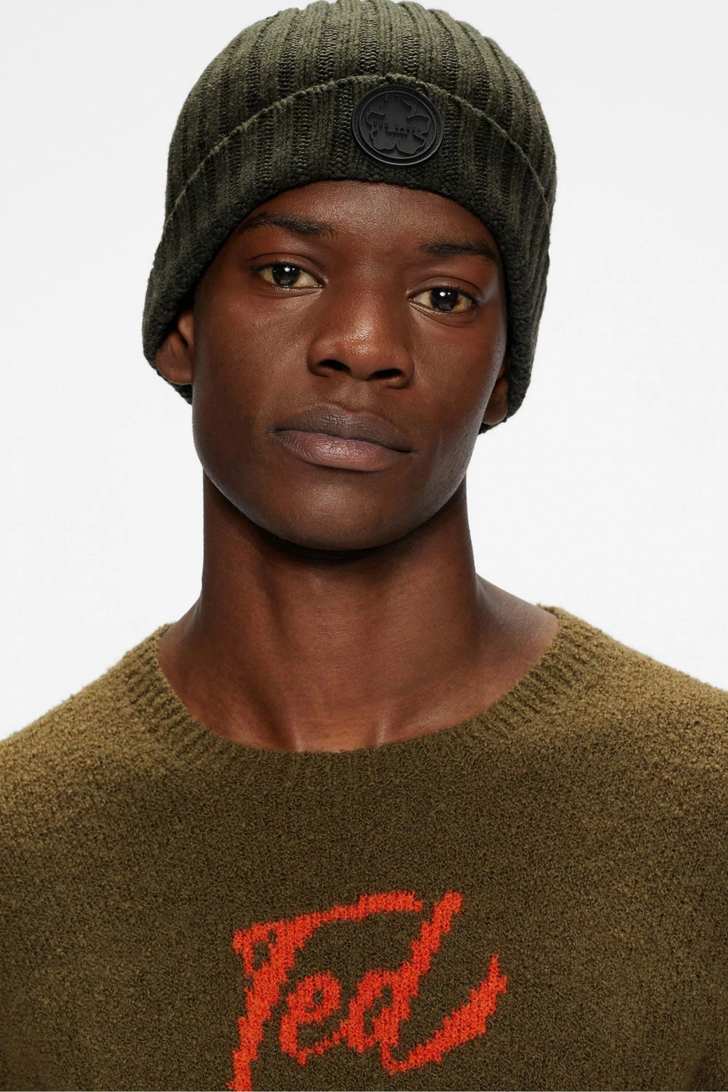 Ted Baker Green Tolton Rib Beanie Hat 5 Ted Baker Green Tolton Rib Beanie Hat - Image 3