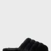 Ted Baker Black Lopsey Faux Fur Mule Slippers