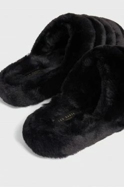Ted Baker Black Lopsey Faux Fur Mule Slippers -tedbaker Shop Online unnamed file 6077