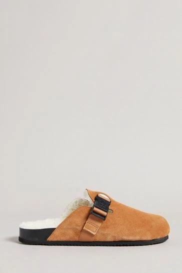 Ted Baker Brown Ruefus Suede Nylon Clip Mule Slippers 6 Ted Baker Brown Ruefus Suede Nylon Clip Mule Slippers - Image 4