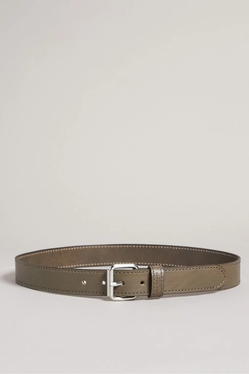 Ted Baker Turnr Grey Stitched Leather Belt -tedbaker Shop Online unnamed file 6126