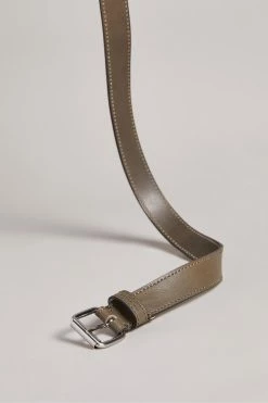 Ted Baker Turnr Grey Stitched Leather Belt -tedbaker Shop Online unnamed file 6127