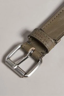 Ted Baker Turnr Grey Stitched Leather Belt -tedbaker Shop Online unnamed file 6128