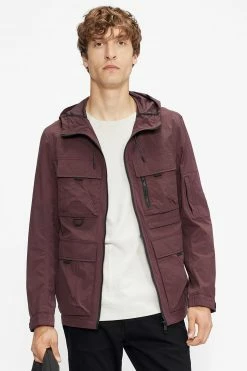 Ted Baker Purple Washon Multi Pocket Hooded Jacket