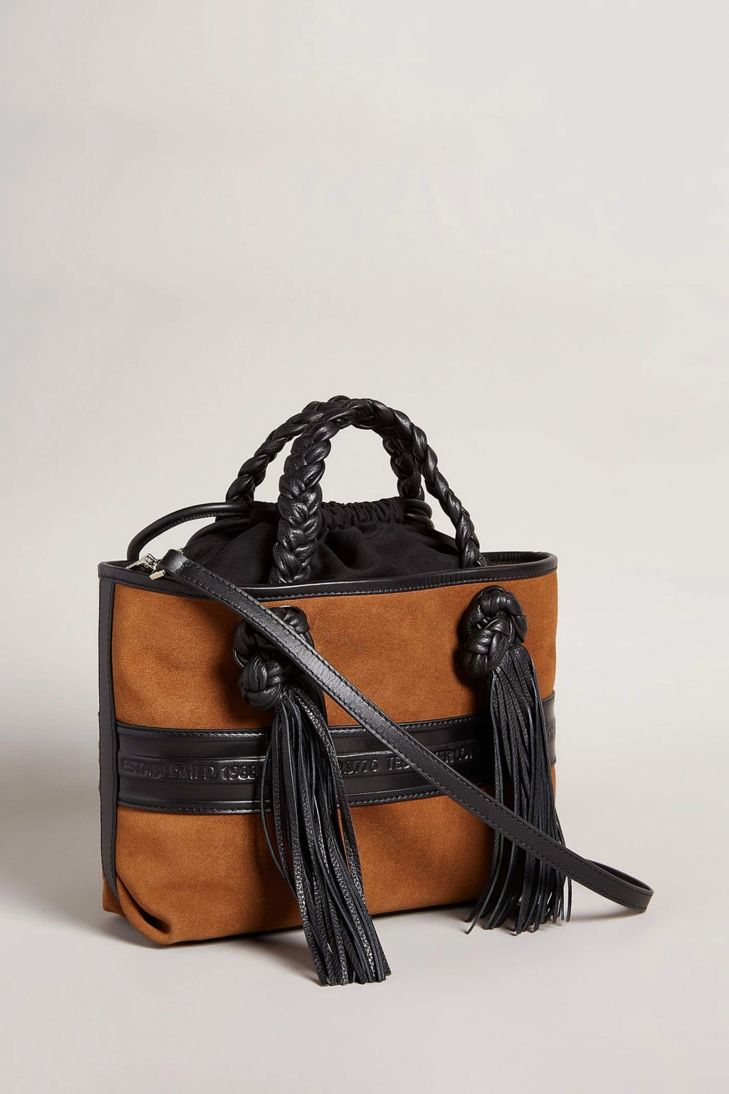 Ted Baker Saffya Brown Branded Tassel Detail Mini Tote 4 Ted Baker Saffya Brown Branded Tassel Detail Mini Tote - Image 2