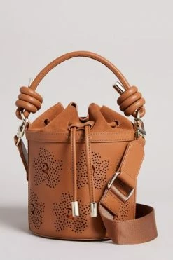 Ted Baker Brown Tyahla Floral Laser Cut Detail Bucket Bag -tedbaker Shop Online unnamed file 667