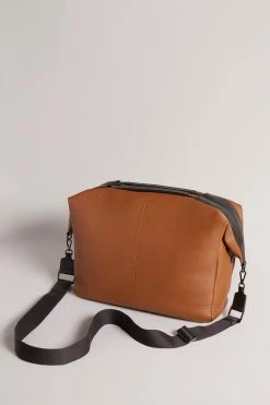 Ted Baker Kaisel Tan Brown Branded Leather Holdall Bag -tedbaker Shop Online unnamed file 669