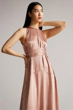 Ted Baker Mmilly Dusky Pink High Low Halter Dress -tedbaker Shop Online unnamed file 749