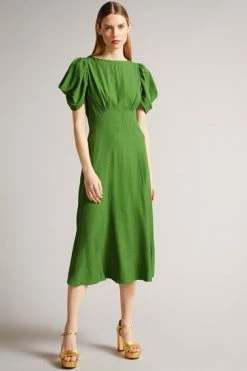 Ted Baker Tulipi Green Panelled Midi Tea Dress -tedbaker Shop Online unnamed file 764
