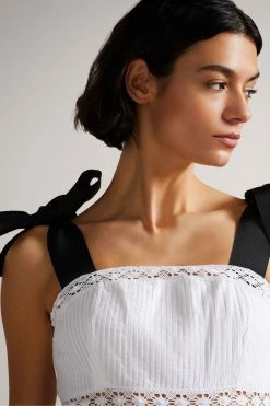 Ted Baker White Promis Midi Dress With Grosgrain Straps -tedbaker Shop Online unnamed file 773
