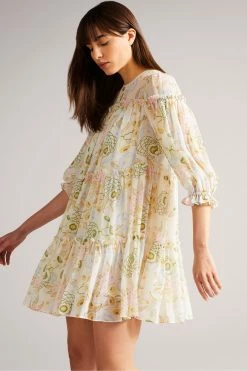 Ted Baker Bellona White Tiered Trapeze Mini Dress -tedbaker Shop Online unnamed file 785