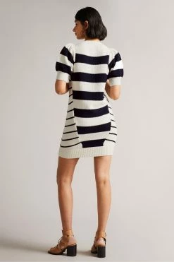 Ted Baker Arisu White Envelope Neck Puff Sleeve Sweater Dress -tedbaker Shop Online unnamed file 827